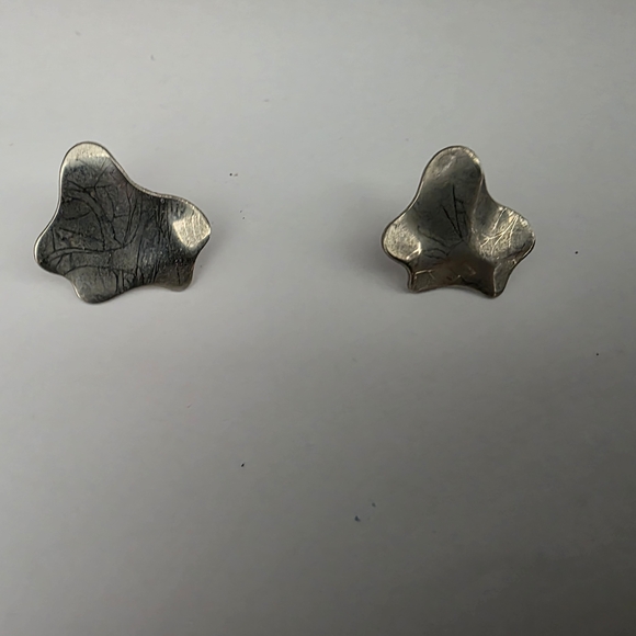 Abstract Silver Earrings - Picture 1 of 9